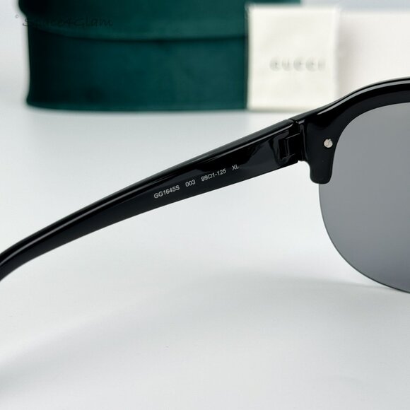 BRAND NEW Gucci GG1645S  003 Black Grey Silver Mirrored Unisex Mask Sunglasses - Picture 7 of 10